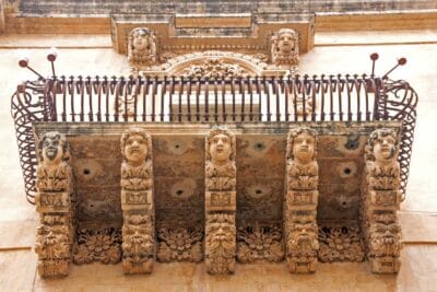 Baroque balcony in Noto