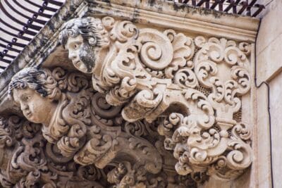 Baroque balcony in Noto