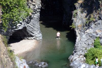 Walking inside Alcantara gorges