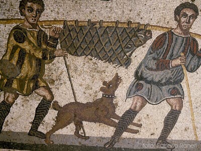 Mosaics in Roman Villa of Tellaro, Piazza Armerina